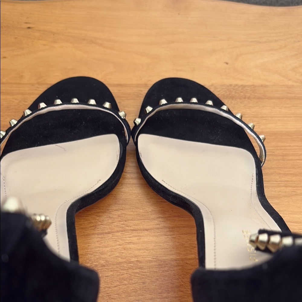 Marc Fisher Black Suede Stiletto Gold Studded Strappy Women's 11M Strappy Ankle - Picture 3 of 10